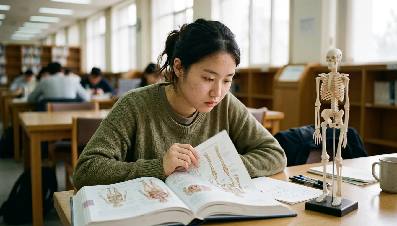 An anatomy textbook open to the cardiovascular system with study notes alongside