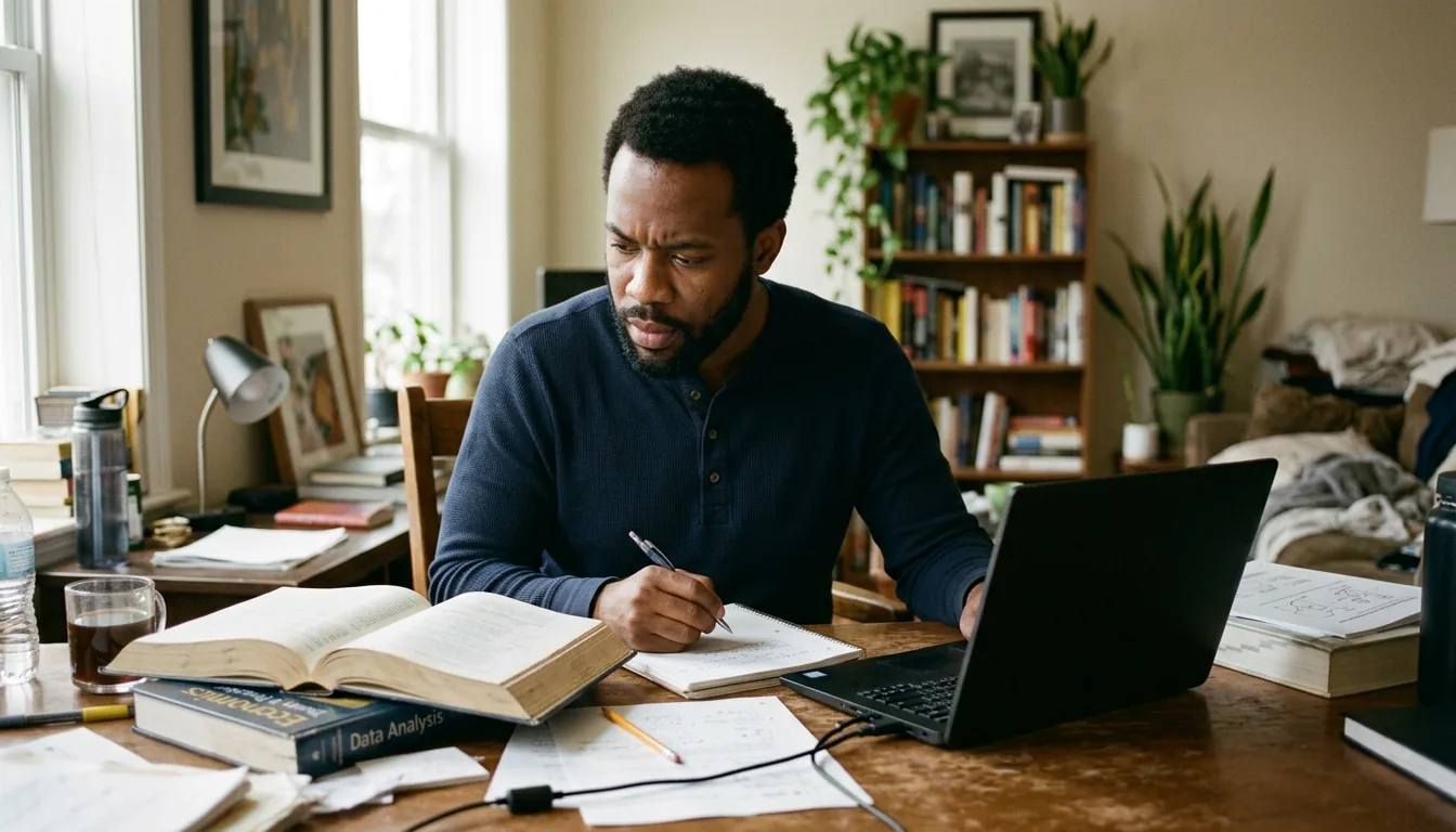 A career changer in their thirties planning a PA school transition at home