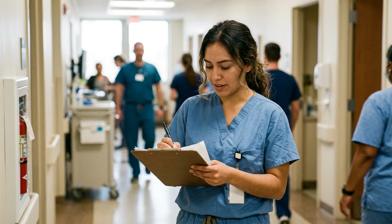 A PA student observes during a clinical encounter, taking notes